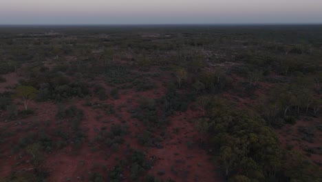 Clip-De-Drone-Inclinado-Hacia-Abajo-Que-Muestra-Kilómetros-De-Hábitat-Remoto-Y-único-En-El-Interior-De-Australia