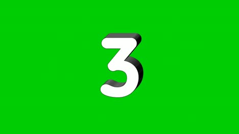 3D-Nummer-3,-Symbol-Für-Animations-Bewegungsgrafiken-Mit-Drei-Zeichen-Auf-Grünem-Hintergrund,-Die-Nummer-Wird-Auf-Rauch-Angezeigt,-Cartoon-Videonummer-Für-Videoelemente