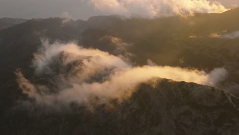 drone-flight-over-the-mountains-during-a-sunset-in-Madeira-Portugal