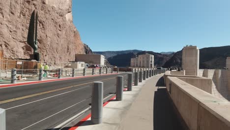 Hoover-Dam-Access-Road-Leading-Over-the-Historical-Landmark-in-Nevada,-USA