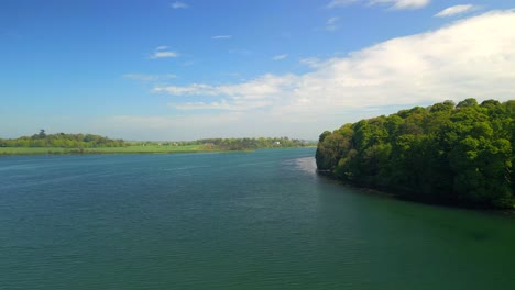 Aerial-shot-of-Strangford-Lough-in-County-Down,-Northern-Ireland