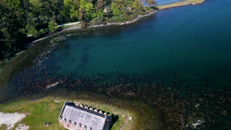 Aerial-shot-of-Strangford-Lough-in-County-Down,-Northern-Ireland