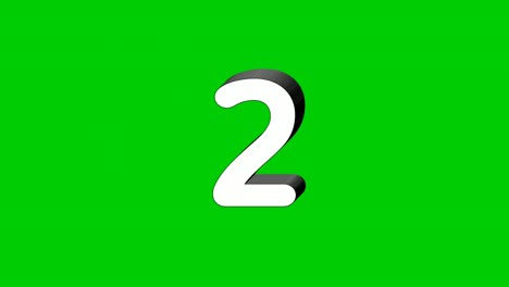 3D-Nummer-2,-Symbol-Für-Animations-Bewegungsgrafiken-Mit-Zwei-Zeichen-Auf-Grünem-Hintergrund,-Die-Nummer-Wird-Auf-Rauch-Angezeigt,-Cartoon-Videonummer-Für-Videoelemente