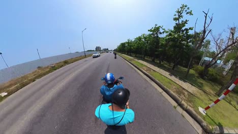 Fahrradtour,-Insta-360-Actionkamera-Aufnahmen,-Touristen-Verleih,-Fahrradtour,-Vietnam,-Da-Nang-Stadt