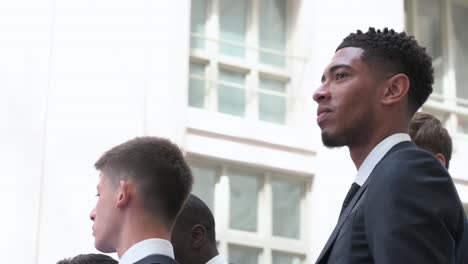 British-professional-footballer,-Jude-Bellingham,-of-Real-Madrid-is-seen-during-the-reception-for-Real-Madrid-as-part-of-the-celebration-of-their-36th-Spanish-football-league-La-Liga-title