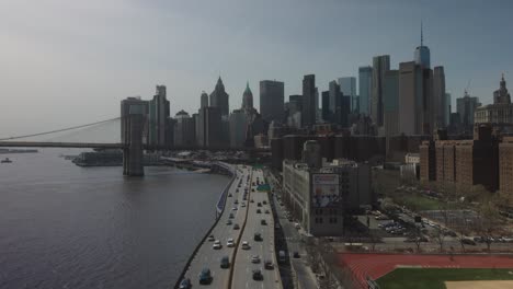Brooklyn-Bridge-and-downtown-manhattan-fron-manhattan-bridge-chinatown-new-york-city-winter-morning