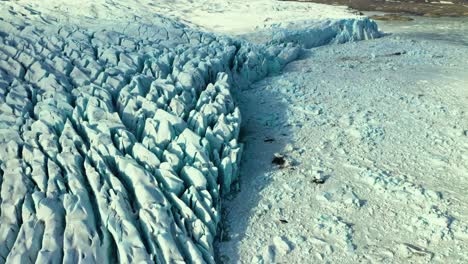 Gletscher-Und-Eine-Gletscherlagune-In-Island-Von-Oben