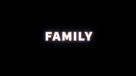 4k-Text-Zeigt-Das-Wort-„Familie“-Auf-Schwarzem-Hintergrund