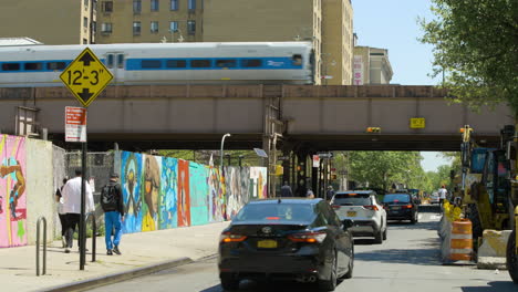 Commuter-Train-Passing-Over-Harlem-NYC-Street