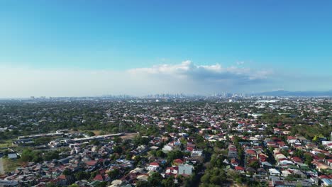 Aerial-View-Over-Neighborhood-In-Alabang,-Las-Piñas,-Metro-Manila,-Philippines---Drone-Shot