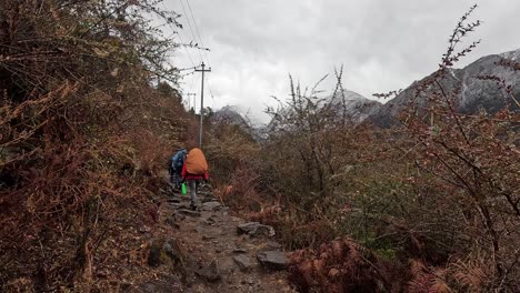 Folgen-Sie-Einer-Gruppe-Von-Wanderern-Auf-Der-Wanderung-Durch-Das-Untere-Langtang-Tal