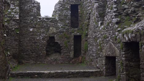 Ancient-Remains-Of-Medieval-Church-On-The-Hill-of-Slane-In-County-Meath,-Ireland