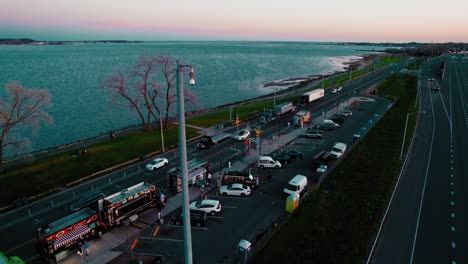 Evening-at-Food-Truck-Paradise-in-New-Haven,-Connecticut,-USA