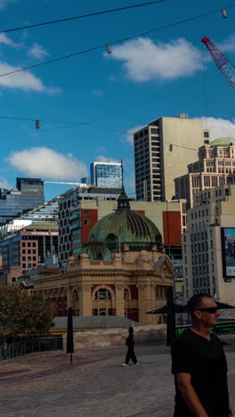 Vertical-4k-Timelapse,-Melbourne-Australia,-St