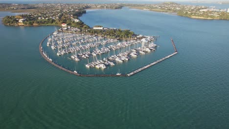 Moorings-Of-Bayswater-Marina-In-Waitemata-Harbour,-Auckland,-North-Island,-New-Zealand