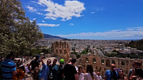Antikes-Theater-An-Einem-Sommertag-In-Der-Akropolis-In-Griechenland,-Athen