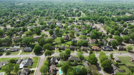 Vista-Aérea-De-La-Ciudad-De-Collierville-Durante-El-Día-En-El-Condado-De-Shelby,-Tennessee,-Estados-Unidos.