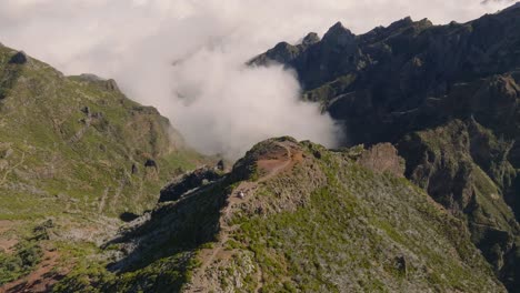 Drone-flight-over-the-mountains-in-Madeira-Portugal