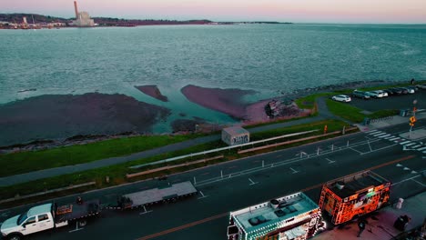 Vom-Long-Island-Sound-Zu-Mobilen-Food-Trucks-In-New-Haven,-Connecticut,-USA