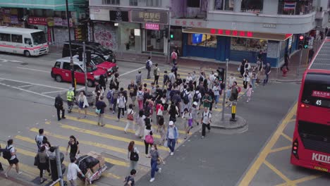 Wide-static-view-of-people-at-busy-pedestrian-crossing-in-Hong-Kong
