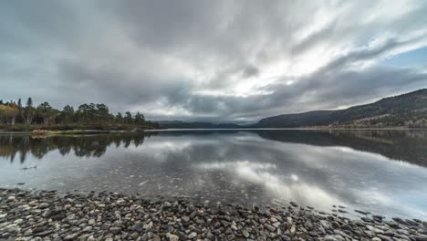 A-shallow-lake-with-transparent-waters-and-a-pebble-beach