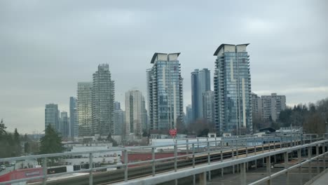 POV-Train-Departure-From-Station-In-Vancouver,-Canada