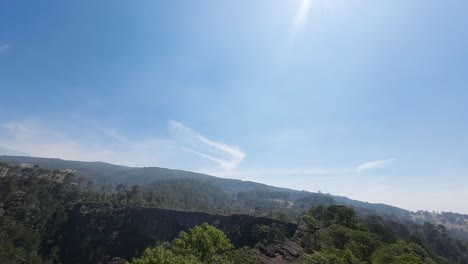 beautiful-drone-views-of-the-Volcancillo-crater-and-trails-in-Perote,-Veracruz,-Mexico