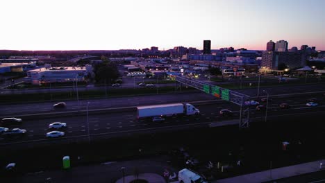 Static-evening-aerial-over-New-Haven-Connecticut