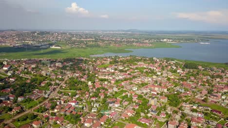 Lake-Victoria-and-Bukasa-district,-Kampala-the-capital-of-Uganda