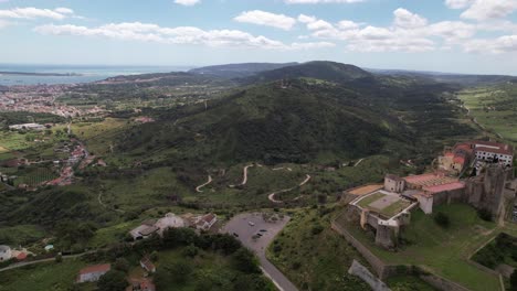 Portugal,-Stadt-Palmela,-Luftaufnahme-01