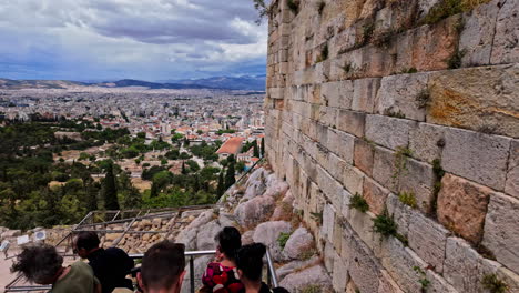 View-on-Athens-from-Monument-of-Agrippa,-a-famous-tourist-spot-in-Greece