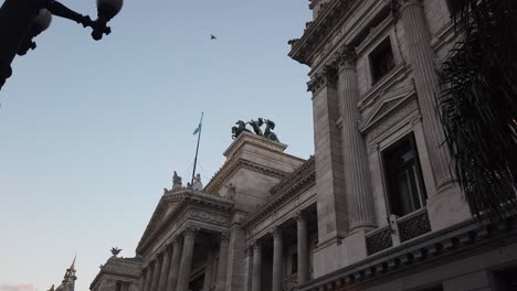 Close-up-shot,-national-congress-of-argentina-legislative-branch-public-building