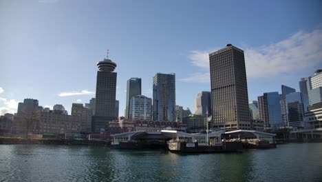 English-Bay-In-Downtown-Vancouver,-Canada---Wide-Shot