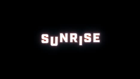 4K-text-reveal-of-the-word-"sunrise"-on-a-black-background