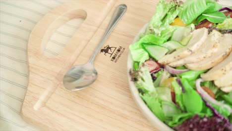 chicken-salad-top-b-roll-shot-4k-stock-footage