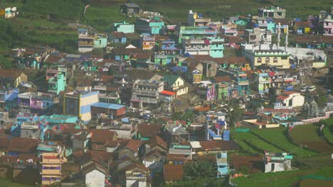 Poombarai-village-on-Palani-hills-under-clouds,-Kodaikanal,-Tamil-Nadu,-India