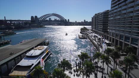 Zeitraffer-Der-Fähren-In-Circular-Quay-An-Einem-Klaren-Wintertag