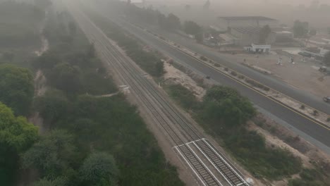 Drone-flies-near-Sahiwal-to-Multan-Road-in-punjab-it-is-very-foggyv