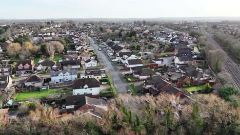 Straßen-Und-Häuser-Wickford-Essex-UK-Drohne,-Luftaufnahme