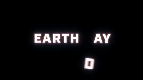 4K-text-reveal-of-the-word-"earth-day"-on-a-black-background