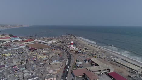 James-town-aerial-view-reverse,-Accra-Ghana