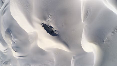 Aerial-cenital-plane-shot-of-dunes-in-Guerrero-Negro,-Biosphere-Reserve-of-El-Vizcaino,-Baja-California-Sur