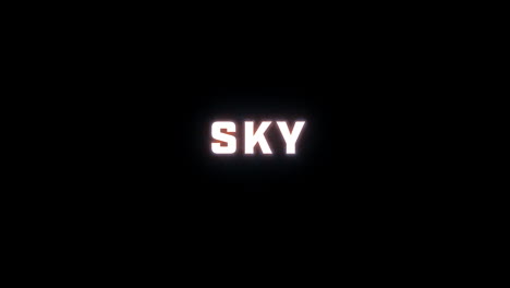 4K-text-reveal-of-the-word-"sky"-on-a-black-background