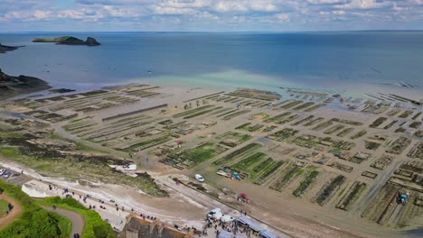 Austernbänke-Oder-Austernparks-In-Cancale,-Bretagne-In-Frankreich