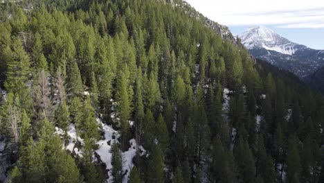 Vista-De-Drones-Volando-Sobre-American-Fork-Canyon,-Monte-Timpanogos,-Utah