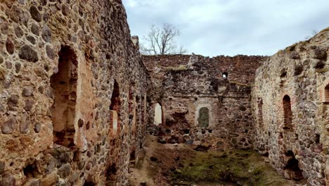 Medieval-Granite-Stone-Walls-Of-Rauna-Castle-In-Latvia