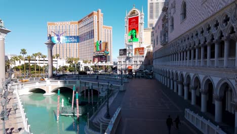 Venetian-Hotel-and-Casino-And-Treasure-Island-On-Clear-Sunny-Day-In-Las-Vegas