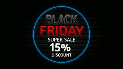 Black-Friday-super-sale-15%-off-discount-animation-motion-graphics-banner-sign-for-promo-video
