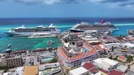 Horizonte-De-Aruba-En-Oranjestad-En-El-Caribe,-Países-Bajos,-Aruba