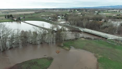 Aerial-footage-of-flooded-farmland-in-Washington-state